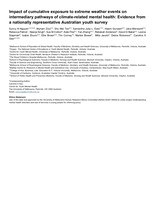 Impact of cumulative exposure to extreme weather events on intermediary pathways of climate-related mental health: Evidence from a nationally representative Australian youth survey