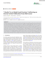 "I Really Try to Model Good Practices": Reflecting on Journal Article Publication From Mid-Career