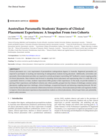 Australian Paramedic Students' Reports of Clinical Placement Experiences: A Snapshot From two Cohorts