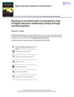 Working on scorched earth: Contemporary risks of higher education leadership critique through autoethnography