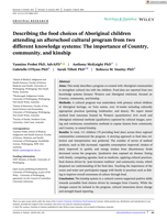 Describing the food choices of Aboriginal children attending an afterschool cultural program from two different knowledge systems: The importance of Country, community, and kinship