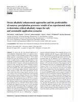 Ocean alkalinity enhancement approaches and the predictability of runaway precipitation processes: Results of an experimental study to determine critical alkalinity ranges for safe and sustainable application scenarios