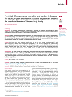 Pre-COVID life expectancy, mortality, and burden of diseases for adults 70 years and older in Australia: a systematic analysis for the Global Burden of Disease 2019 Study