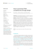 How to promote STEM competencies through design