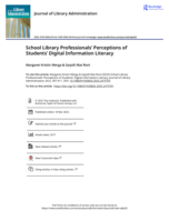 School Library Professionals' Perceptions of Students' Digital Information Literacy