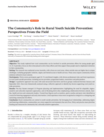 The Community's Role in Rural Youth Suicide Prevention: Perspectives From the Field