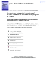 The perceived pedagogical competence of teacher candidates in blended learning programs in Finland