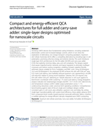Compact and energy-efficient QCA architectures for full adder and carry-save adder: single-layer designs optimised for nanoscale circuits