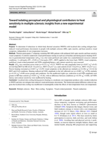 Toward isolating perceptual and physiological contributors to heat sensitivity in multiple sclerosis: insights from a new experimental model
