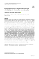 Exploring the experiences of undergraduate students with disability who withdraw from university studies