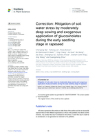 Correction: Mitigation of soil water stress by moderately deep sowing and exogenous application of glucosinolates during the early seedling stage in rapeseed