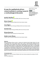 A case for qualitatively driven mixed methods in nursing research: a methodological discussion