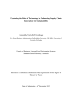 Exploring the Role of Technology in Enhancing Supply Chain Innovation for Sustainability