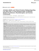 Attitudes, Beliefs, and Clinical Decision‐Making Regarding Low Back Pain: A Cross‐Sectional Study of Pakistani Medical Practitioners, Physiotherapists, and Exercise Professionals