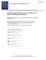 Using Nonspecific Goals in Sport: Guidance for Sport Psychology Practitioners