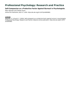 Self-Compassion as a Protective Factor Against Burnout in Psychologists