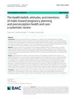 The health beliefs, attitudes, and intentions of males toward pregnancy planning and preconception health and care: a systematic review