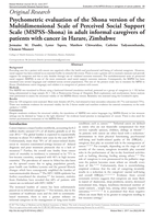 Psychometric evaluation of the Shona version of the Multidimensional Scale of Perceived Social Support Scale (MSPSS-Shona) in adult informal caregivers of patients with cancer in Harare, Zimbabwe