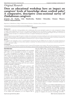 Does an educational workshop have an impact on caregivers' levels of knowledge about cerebral palsy? A comparative, descriptive cross-sectional survey of Zimbabwean caregivers
