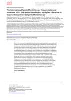 The International Sports Physiotherapy Competencies and Standards 2025: The SportsComp Project on Higher Education to Improve Competency in Sports Physiotherapy
