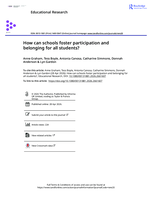 How can schools foster participation and belonging for all students?