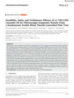 Feasibility, Safety and Preliminary Efficacy of 1:1 THC:CBD Cannabis Oil for Fibromyalgia Symptoms: Results From a Randomised, Double‐Blind, Placebo‐Controlled Pilot Trial