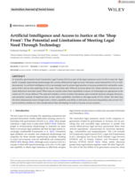 Artificial Intelligence and Access to Justice at the ‘Shop Front’: The Potential and Limitations of Meeting Legal Need Through Technology