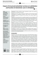 Impact of structured wheelchair services on satisfaction and function of wheelchair users in Zimbabwe