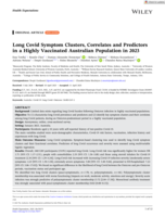 Long Covid Symptom Clusters, Correlates and Predictors in a Highly Vaccinated Australian Population in 2023
