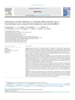 Determinants of birth satisfaction in Australian public maternity care: A Cross-Sectional survey using the birth satisfaction scale-revised (BSS-R)