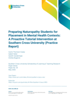 Preparing Naturopathy Students for Placement in Mental Health Contexts: A Proactive Tutorial Intervention at Southern Cross University (Practice Report)