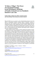 ‘It Takes a Village’: The Power of Conceptual Framing in the Participatory Redesign of Family-Centred Care in a Paediatric Intensive Care Unit