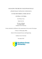 Managing the brush-tailed phascogale (<em>Phascogale tapoatafa tapoatafa</em>) in the disturbed landscape of central Victoria