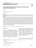Factors determining the behaviour of dynamic self-thinning lines in Canadian interior spruce forests