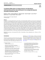 Correlating eDNA indices of relative biomass and abundance with those derived from electrofishing for two ecologically disparate Australian freshwater species