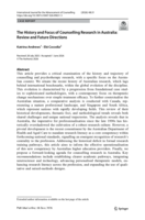 The History and Focus of Counselling Research in Australia: Review and Future Directions