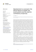 Abandonment or overreach: the ethical failures of health and social systems and the need for contributory reciprocity