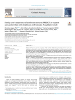 Family carer's experience of a delirium resource (PREDICT) to support care partnerships with healthcare professionals: A qualitative study