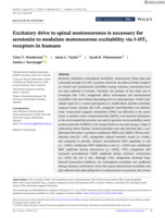 Excitatory drive to spinal motoneurones is necessary for serotonin to modulate motoneurone excitability via 5‐HT2 receptors in humans