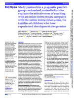 Study protocol for a pragmatic parallel-group randomised controlled trial to evaluate the effectiveness of coaching with an online intervention, compared with the online intervention alone, for families of children who have experienced developmental regression