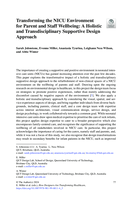 Transforming the NICU Environment for Parent and Staff Wellbeing: A Holistic and Transdisciplinary Supportive Design Approach