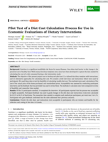 Pilot Test of a Diet Cost Calculation Process for Use in Economic Evaluations of Dietary Interventions
