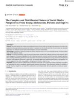 The Complex and Multifaceted Nature of Social Media: Perspectives From Young Adolescents, Parents and Experts