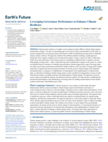 Leveraging Governance Performance to Enhance Climate Resilience