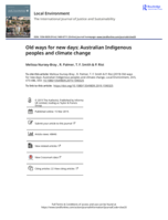 Old ways for new days: Australian Indigenous peoples and climate change