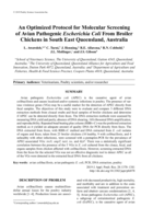 An Optimized Protocol for Molecular Screening of Avian Pathogenic Escherichia Coli From Broiler Chickens in South East Queensland, Australia