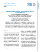 Marine cloud brightening of cumulus clouds: from the sprayer to the cloud