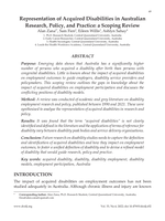 Representation of Acquired Disabilities in Australian Research, Policy, and Practice: a Scoping Review