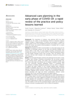 Advanced care planning in the early phase of COVID-19: a rapid review of the practice and policy lessons learned