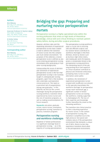 Bridging the gap: Preparing and nurturing novice perioperative nurses